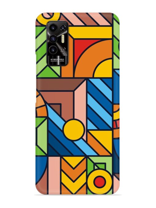 Colorful Geometric Snap Case for Tecno Pova 2 Zapvi