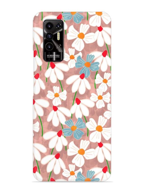 Abstract Petal Flowers Snap Case for Tecno Pova 2 Zapvi