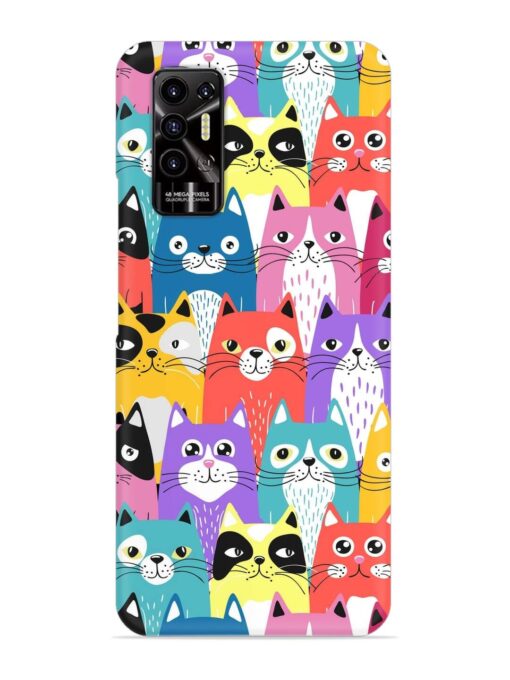 Funny Cartoon Cats Snap Case for Tecno Pova 2 Zapvi