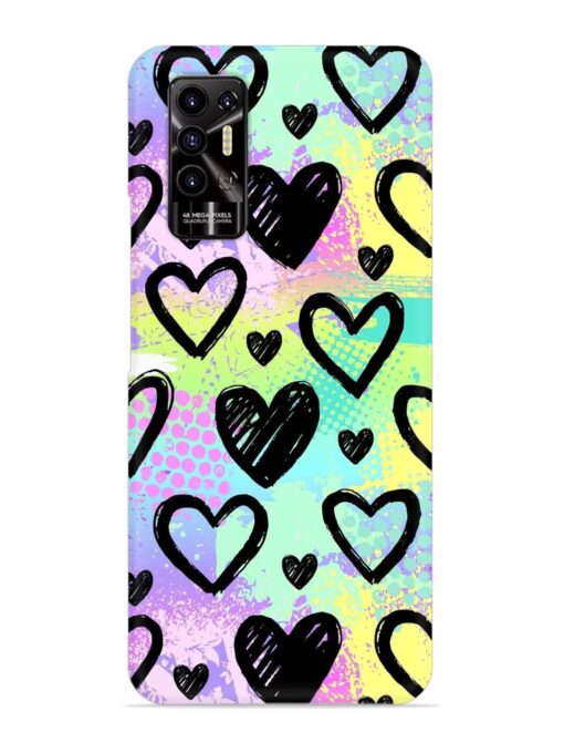 Bright Pattern Hearts Snap Case for Tecno Pova 2 Zapvi