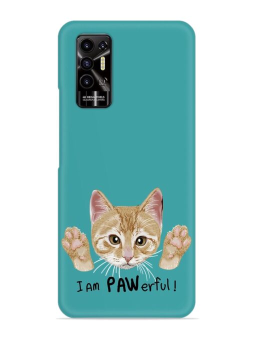 Typography Slogan Cat Snap Case for Tecno Pova 2 Zapvi