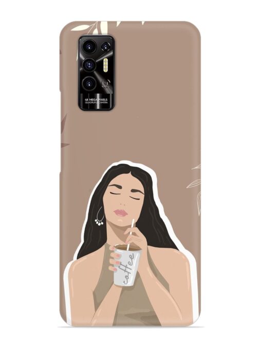 Girl With Coffee Snap Case for Tecno Pova 2 Zapvi