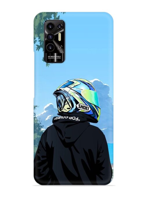 Rider With Helmet Snap Case for Tecno Pova 2 Zapvi