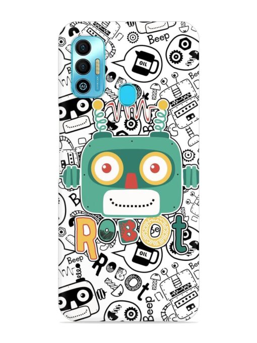 Robot Modern Seamless Pattern Snap Case for Tecno Spark 7T