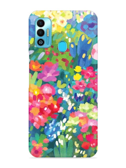 Watercolor Flower Art Snap Case for Tecno Spark 7T