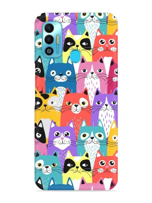 Funny Cartoon Cats Snap Case for Tecno Spark 7T