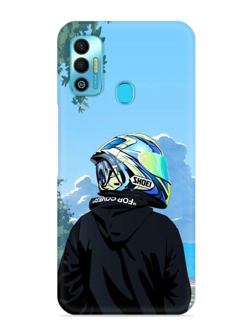 Rider With Helmet Snap Case for Tecno Spark 7T