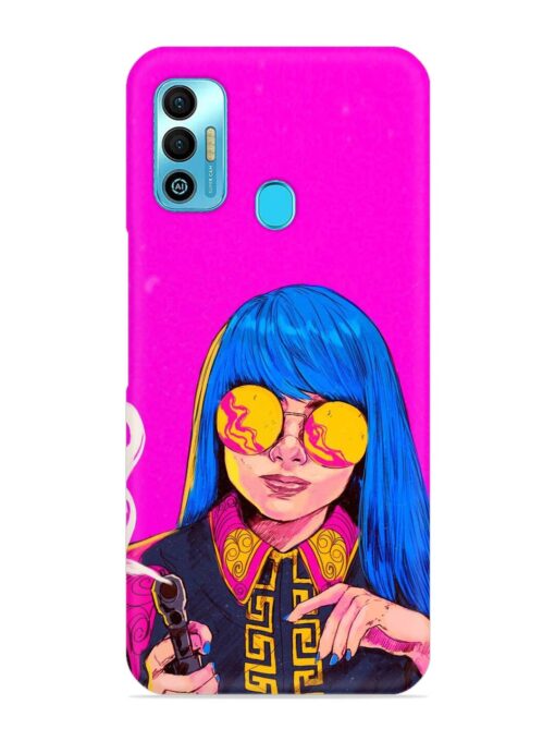 Aesthetic Anime Girl Snap Case for Tecno Spark 7T