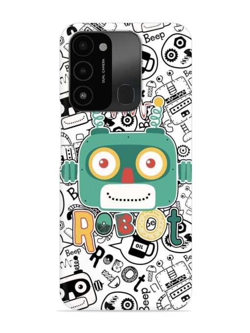 Robot Modern Seamless Pattern Snap Case for Tecno Spark 8C Zapvi