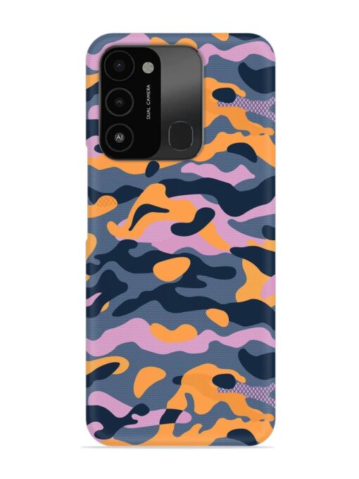 Camouflage Army Military English Orange Art Snap Case for Tecno Spark 8C