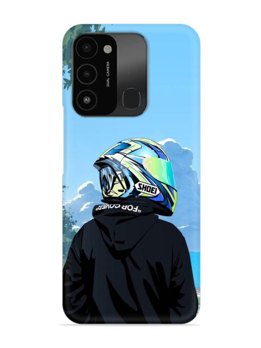 Rider With Helmet Snap Case for Tecno Spark 8C