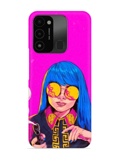 Aesthetic Anime Girl Snap Case for Tecno Spark 8C