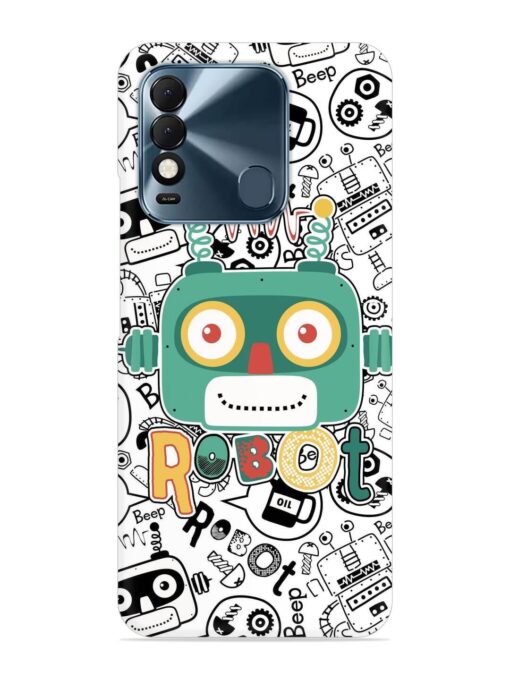 Robot Modern Seamless Pattern Snap Case for Tecno Spark 8T Zapvi