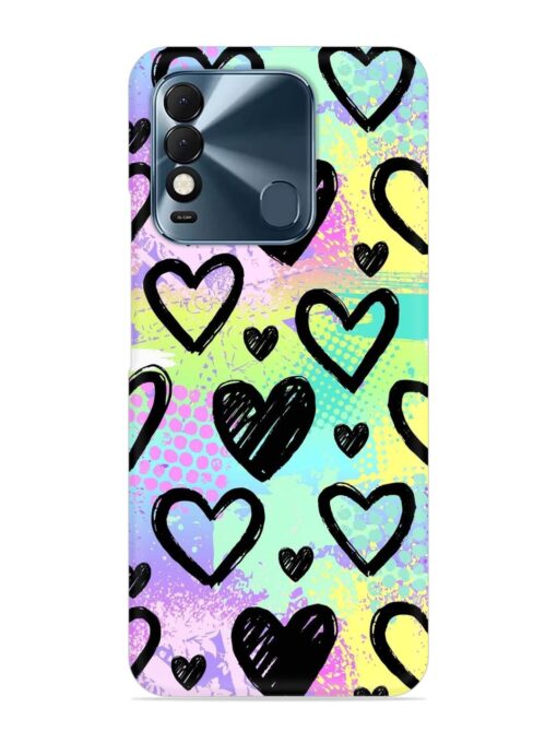 Bright Pattern Hearts Snap Case for Tecno Spark 8T Zapvi