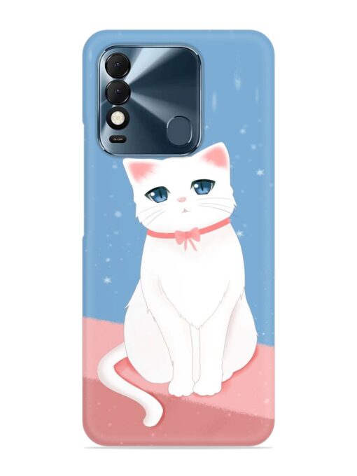 Cute White Cat Snap Case for Tecno Spark 8T