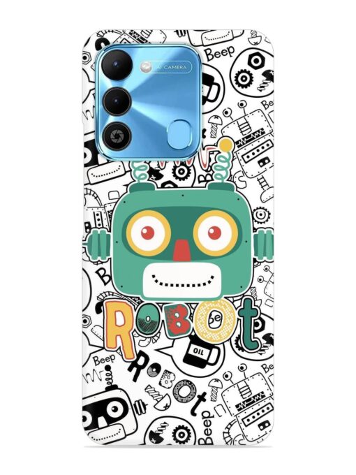 Robot Modern Seamless Pattern Snap Case for Tecno Spark 9 Zapvi