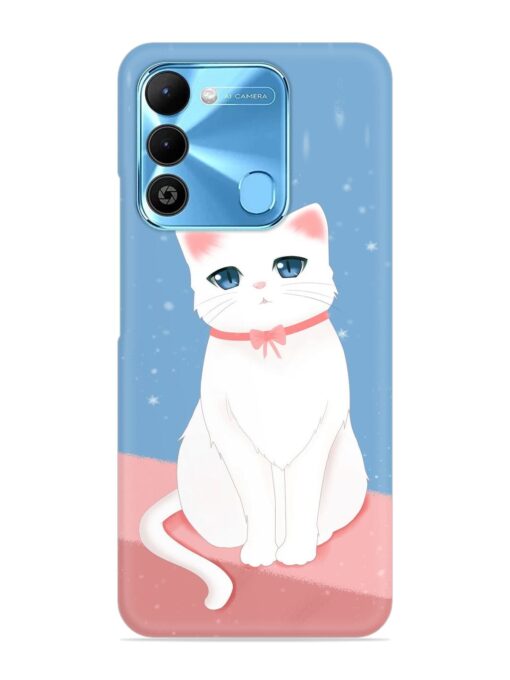 Cute White Cat Snap Case for Tecno Spark 9 Zapvi