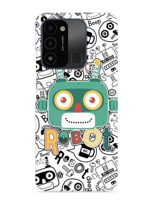 Robot Modern Seamless Pattern Snap Case for Tecno Spark Go (2022) Zapvi