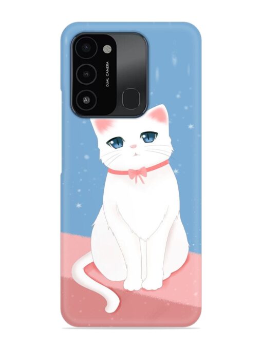 Cute White Cat Snap Case for Tecno Spark Go (2022)