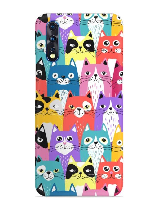 Funny Cartoon Cats Snap Case for Vivo S1 Zapvi