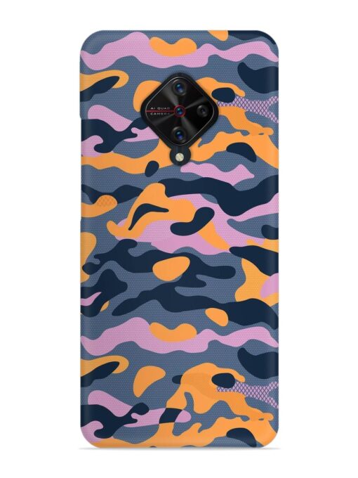 Camouflage Army Military English Orange Art Snap Case for Vivo S1 Pro