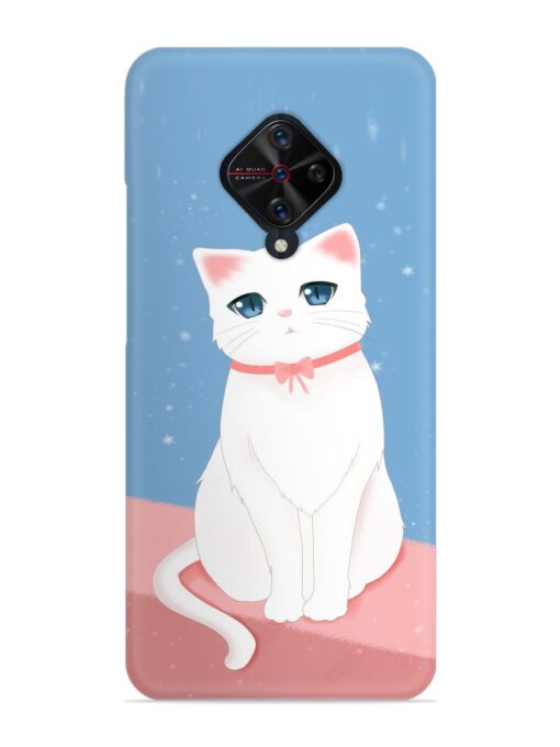 Cute White Cat Snap Case for Vivo S1 Pro