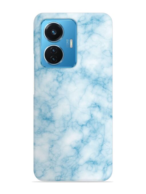 Blue White Natural Marble Snap Case for Vivo T1 (44W) Zapvi