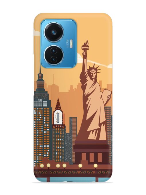 New York Statue Of Liberty Architectural Scenery Snap Case for Vivo T1 (44W)