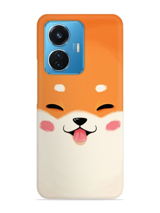 Cute Dog Face Vector Snap Case for Vivo T1 (44W) Zapvi