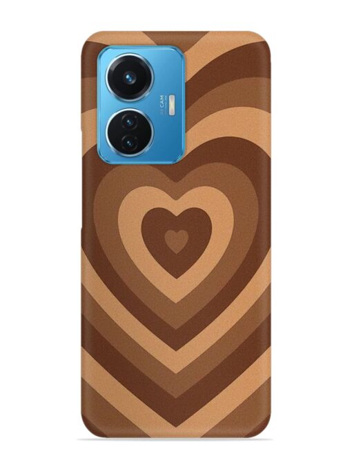 Brown Heart Snap Case for Vivo T1 (44W) Zapvi