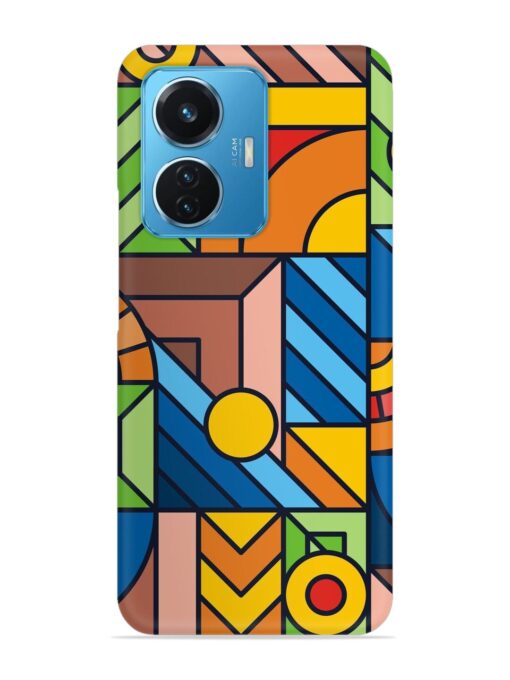 Colorful Geometric Snap Case for Vivo T1 (44W) Zapvi