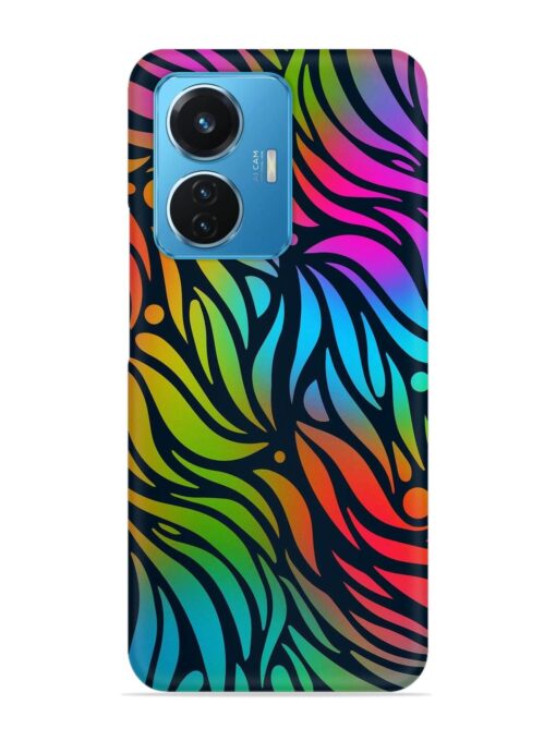 Abstract Leaf Design Snap Case for Vivo T1 (44W) Zapvi