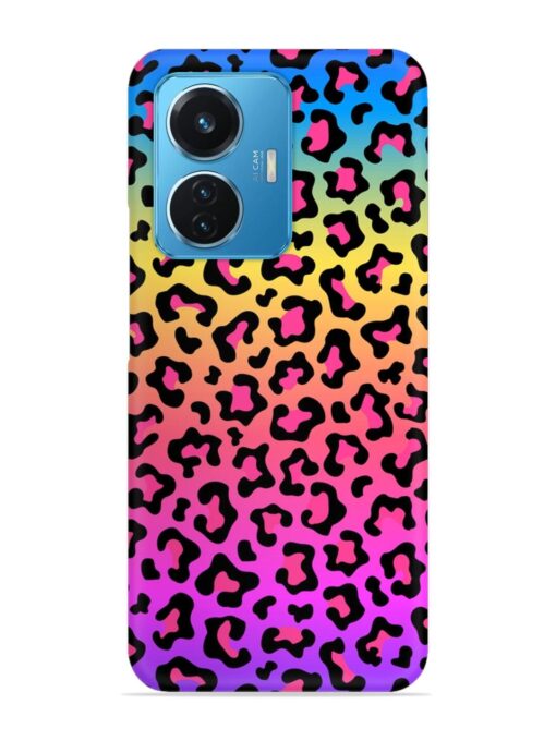 Neon Rainbow Colored Snap Case for Vivo T1 (44W) Zapvi