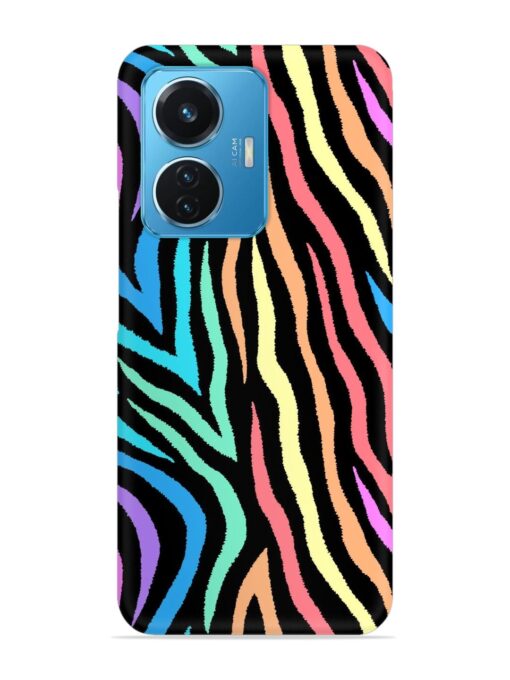 Colorful Abstract Zebra Snap Case for Vivo T1 (44W) Zapvi