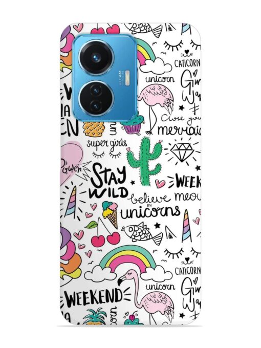 Unicorn Ice Cream Snap Case for Vivo T1 (44W)