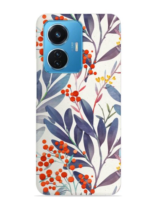 Seamless Floral Pattern Snap Case for Vivo T1 (44W) Zapvi