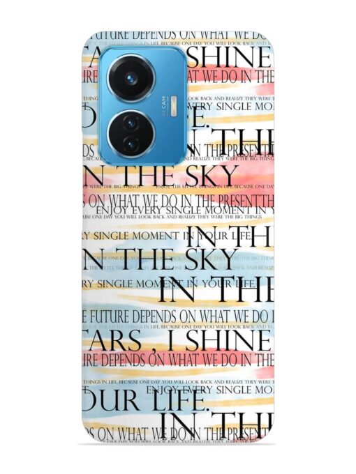 Seamless Slogans Pattern Snap Case for Vivo T1 (44W) Zapvi