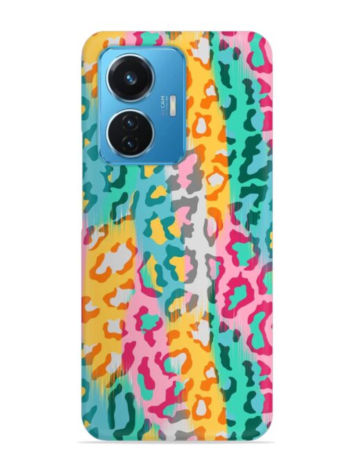 Seamless Vector Colorful Snap Case for Vivo T1 (44W) Zapvi