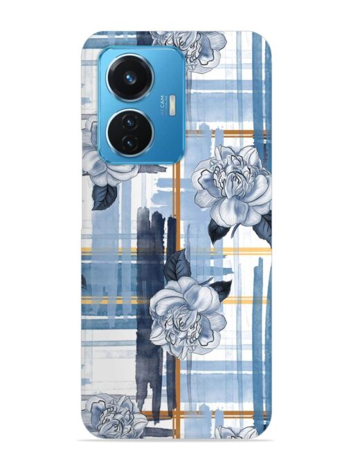 Watercolor Pattern Rose Snap Case for Vivo T1 (44W)