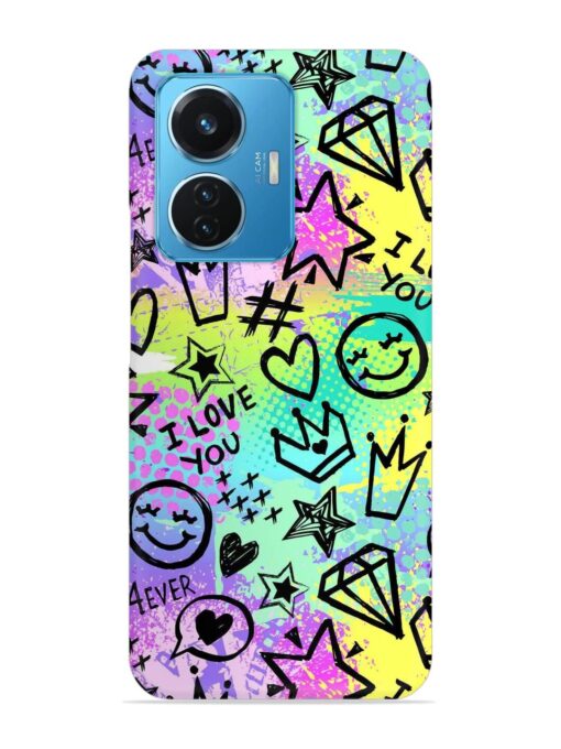 Bright Seamless Pattern Snap Case for Vivo T1 (44W) Zapvi