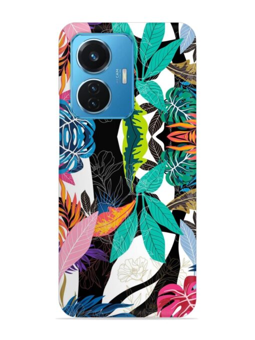 Floral Pattern Bright Snap Case for Vivo T1 (44W)