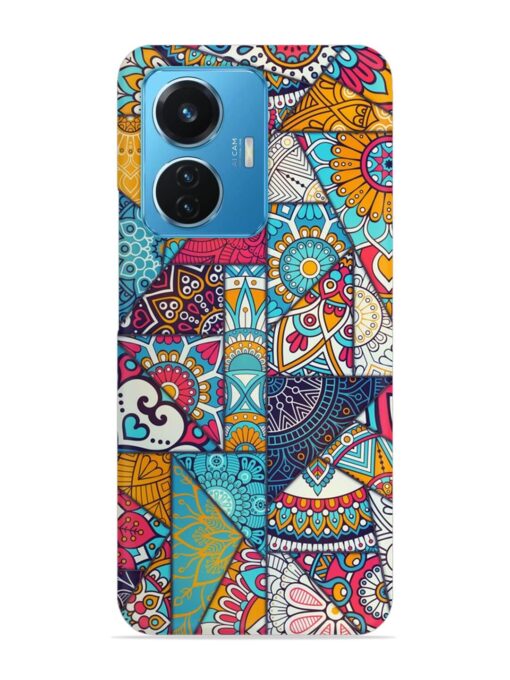 Patchwork Pattern Vintage Snap Case for Vivo T1 (44W) Zapvi