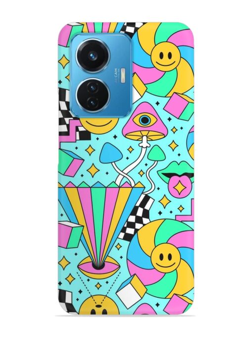 Trippy Rainbow 60S Snap Case for Vivo T1 (44W) Zapvi