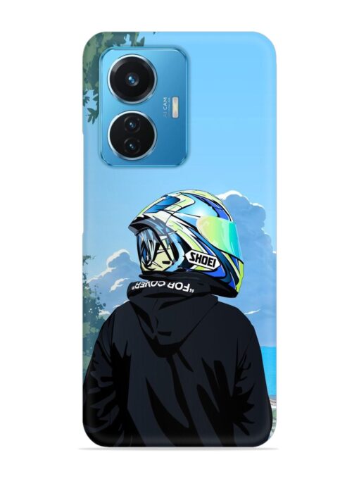 Rider With Helmet Snap Case for Vivo T1 (44W) Zapvi