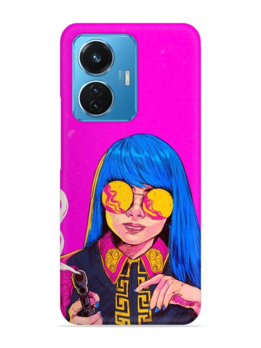 Aesthetic Anime Girl Snap Case for Vivo T1 (44W) Zapvi