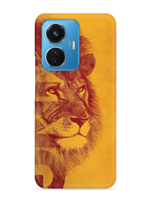 Gold Lion Crown Art Snap Case for Vivo T1 (44W)