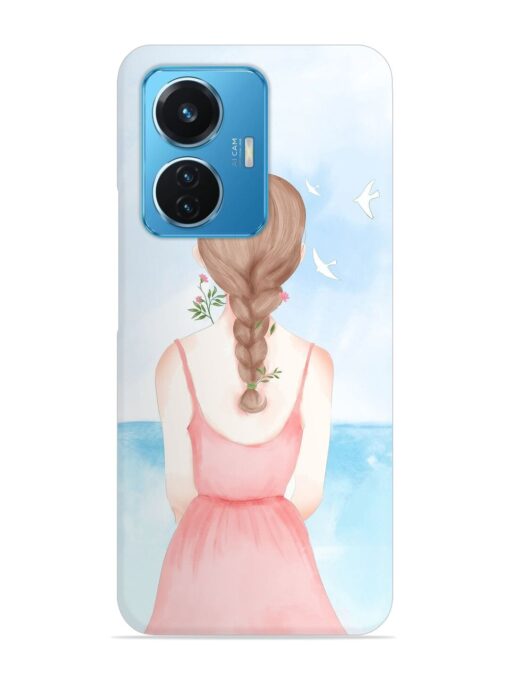 Watercolor Girl Vector Snap Case for Vivo T1 (44W)