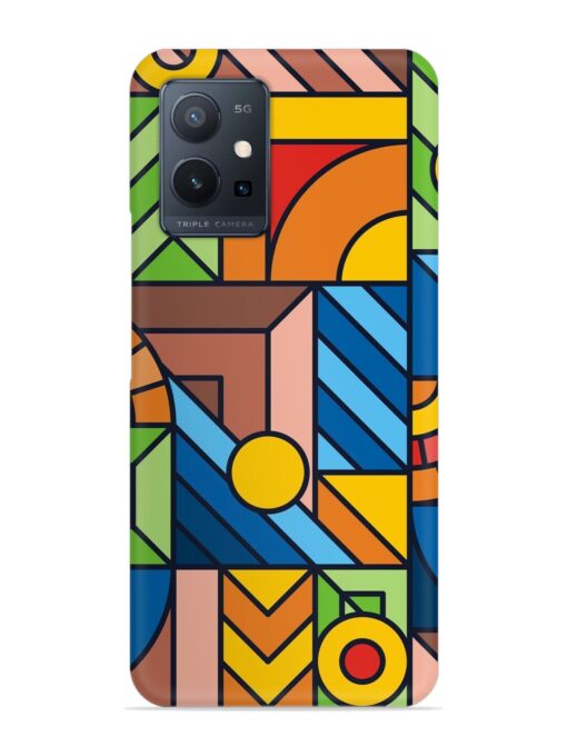 Colorful Geometric Snap Case for Vivo T1 (5G) Zapvi