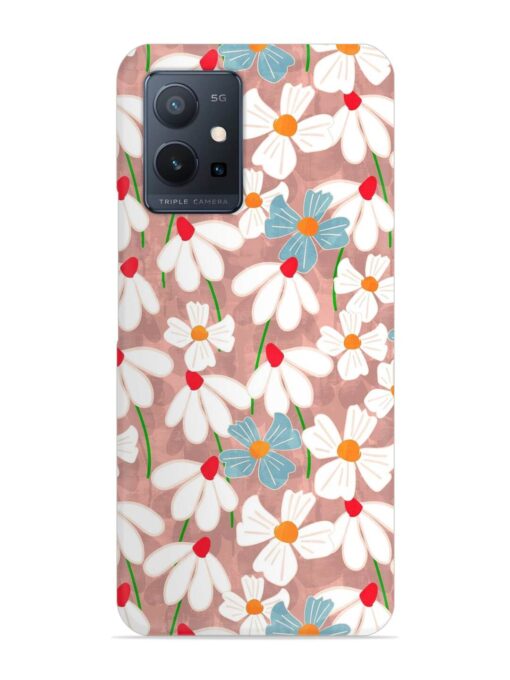 Abstract Petal Flowers Snap Case for Vivo T1 (5G) Zapvi