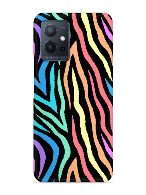 Colorful Abstract Zebra Snap Case for Vivo T1 (5G) Zapvi